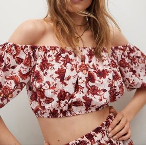 Mango off shoulder vacation top